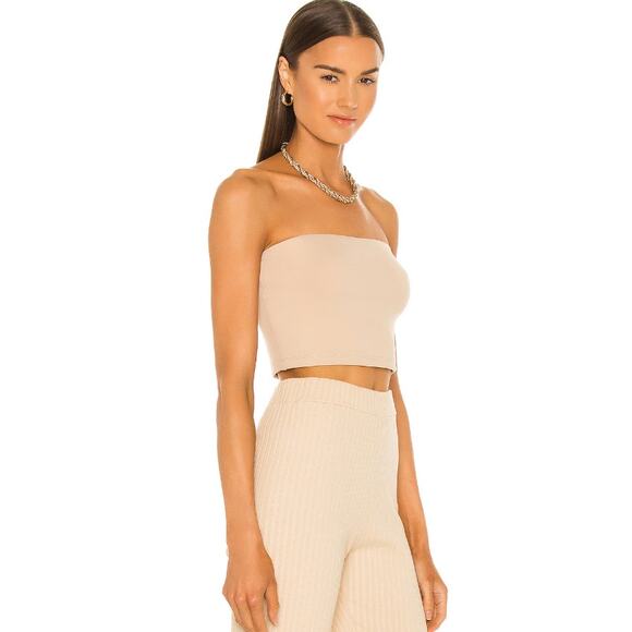 NWT Susana Monaco Womens Tan Parchment Strapless Crop Top Size L - Picture 2 of 8